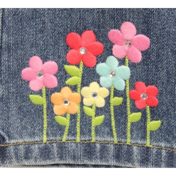 NEW 2007 Gymboree Spring Rainbow Denim Jeans Flower Embroidery Flared Girls 6 + - Picture 7 of 7